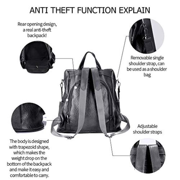 Waterproof Anti-Theft Backpack Purse Convertible Shoulder Bag Travel